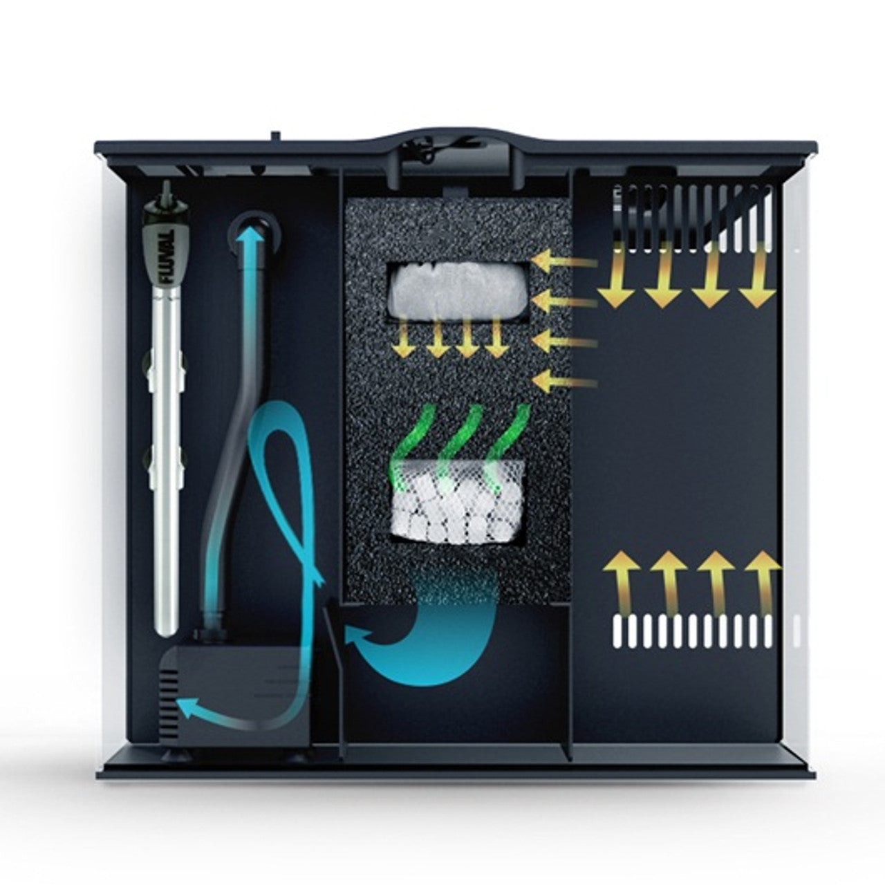 FLEX 57L 15 Gallon Aquarium Kit - BLACK (16" x 15" x 15") - Fluval